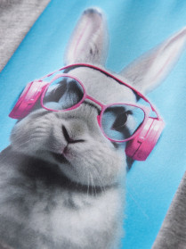 NAME IT T-shirt Votea Grey Melange Bunny Headphones